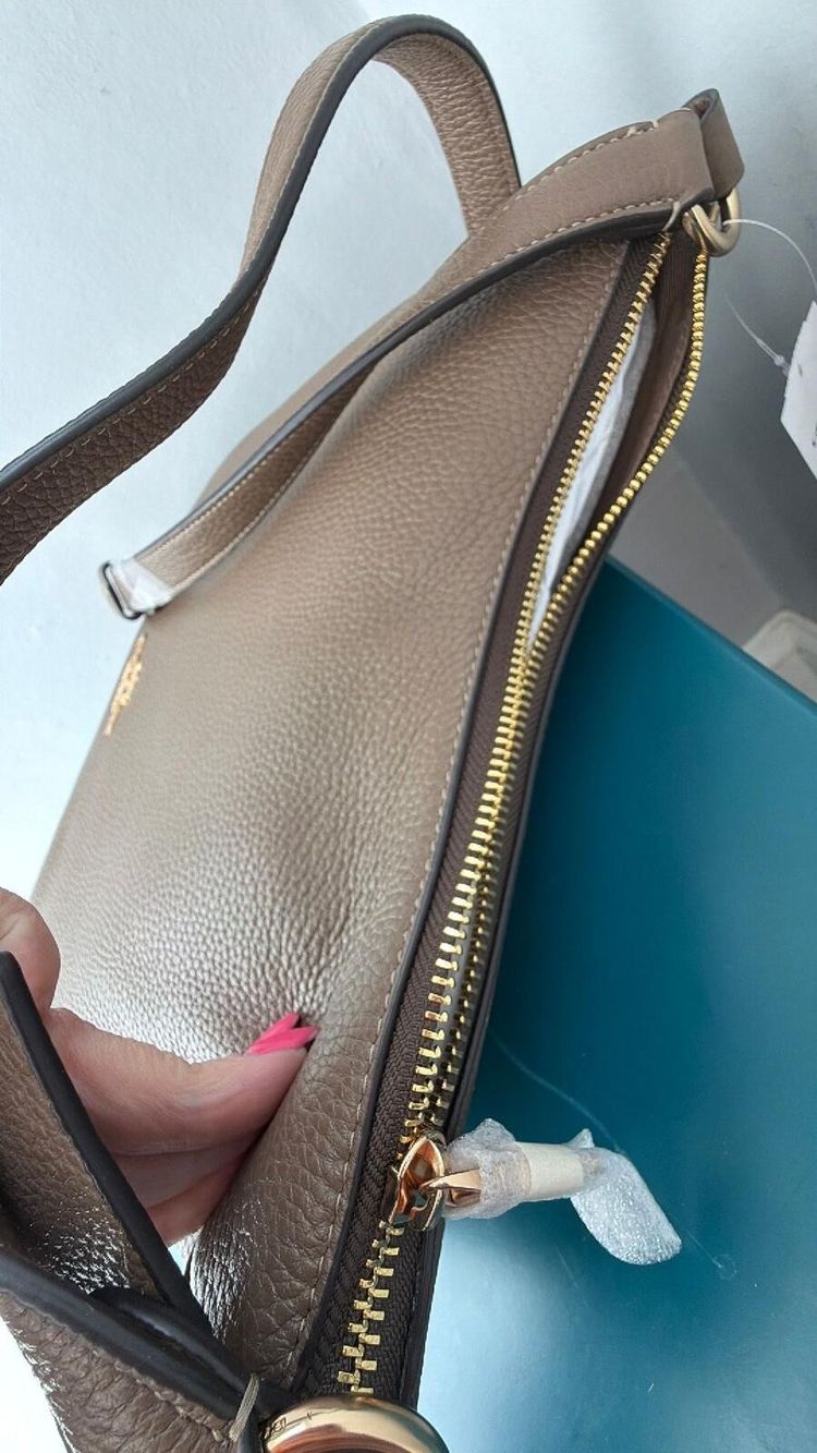 Immagine di 364 Coach Ellie File Bag Pebbled Leather Dark Stone BNWT £395 5