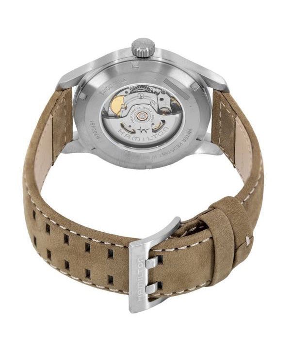 Hamilton Khaki Field Titanium Leather Strap Blue Dial Automatic H70545540 100M Men's Watch 6