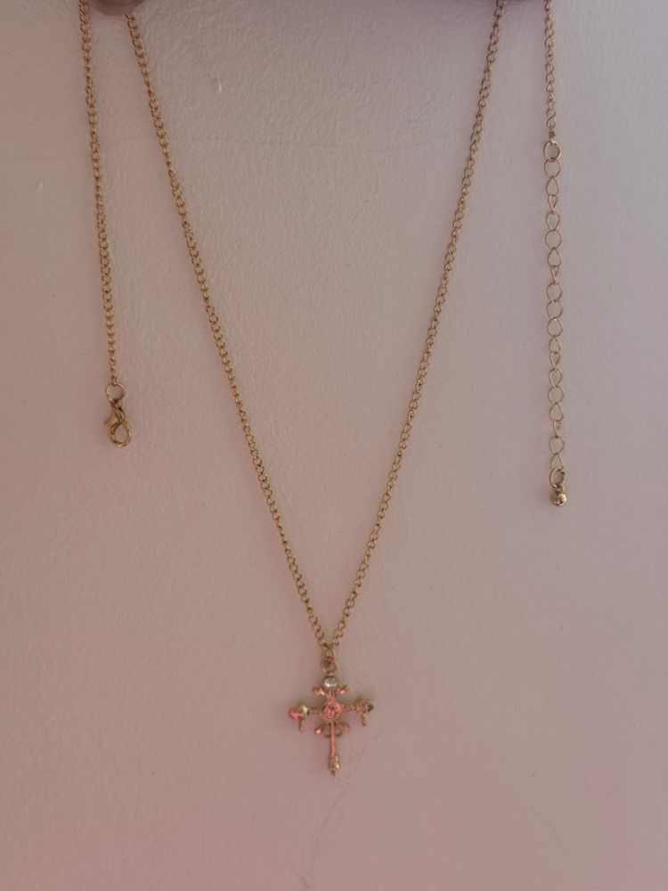 1-ONE Long Gold-tone Cross necklace  product image