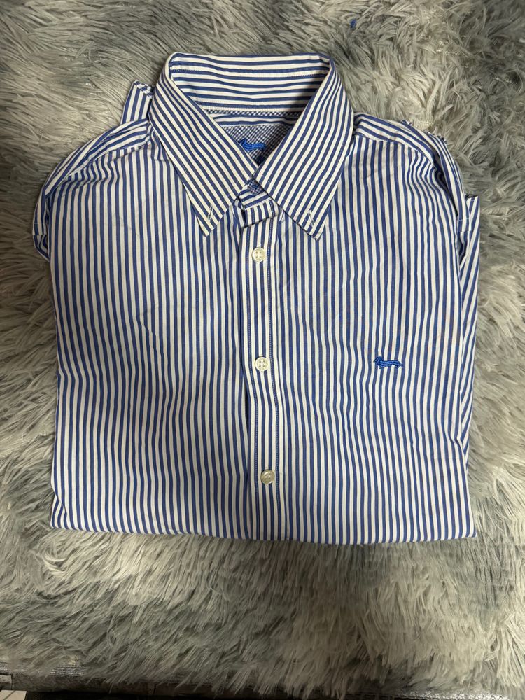 Blue And White Striped Button-Up Shirt