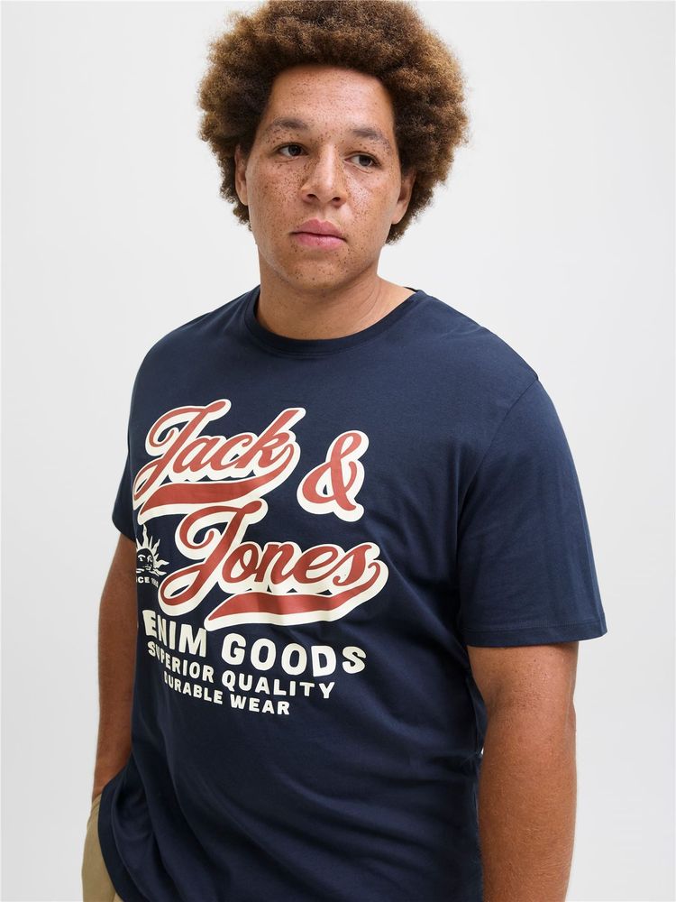 Jack & Jones Logo Printed T-Shirt For Men in 3 Colours, 3XL-5XL 18