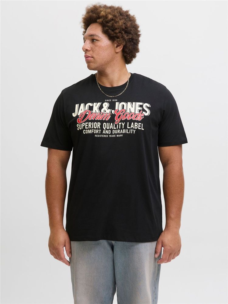 Jack & Jones Logo Printed T-Shirt For Men in 3 Colours, 3XL-5XL 8