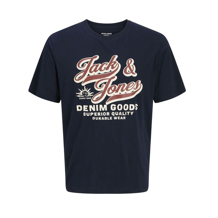 Jack & Jones Logo Printed T-Shirt For Men in 3 Colours, 3XL-5XL 14