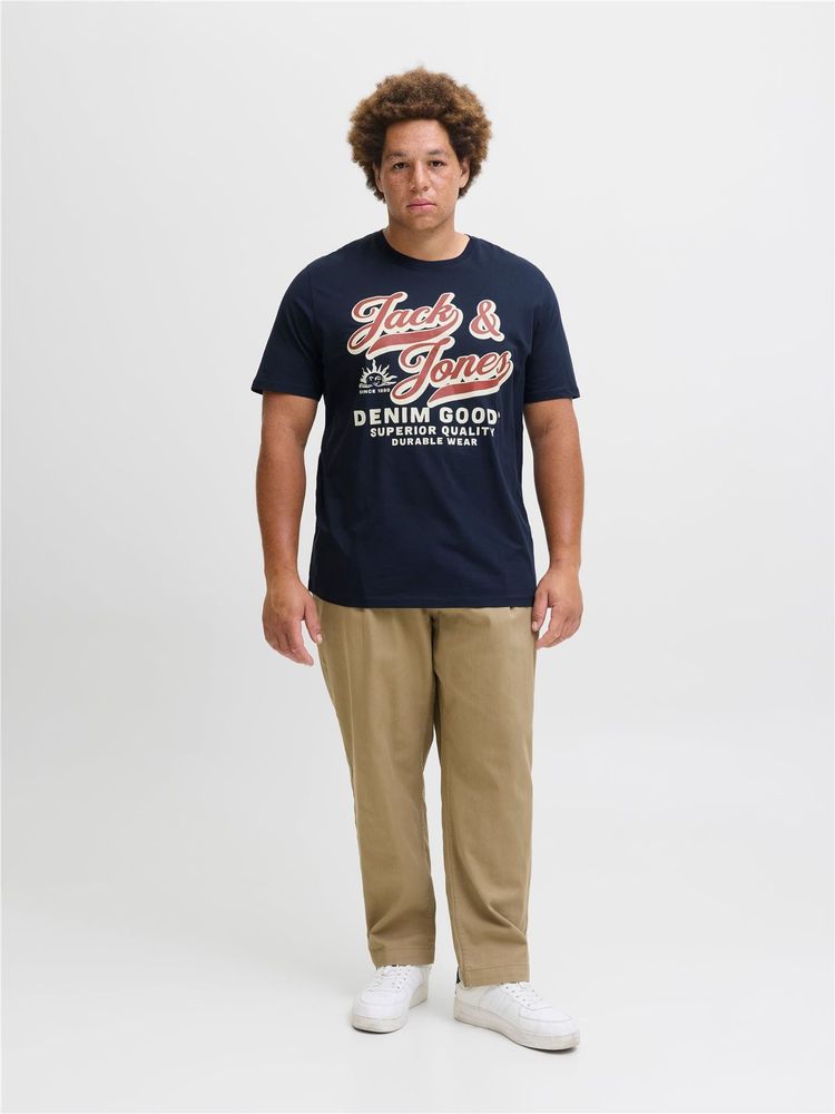 Jack & Jones Logo Printed T-Shirt For Men in 3 Colours, 3XL-5XL 10
