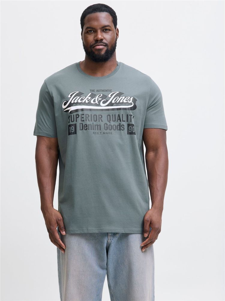 Jack & Jones Logo Printed T-Shirt For Men in 3 Colours, 3XL-5XL 7