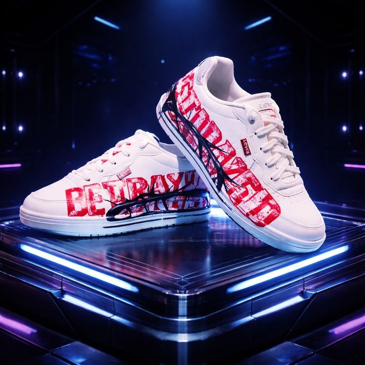 Levi's Levi'S White Sneakers With Red Graffiti Text product image