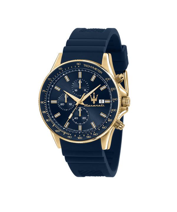 Immagine di Maserati Sfida Chronograph Blue Sunray Dial Quartz R8871640004 100M Men's Watch 1