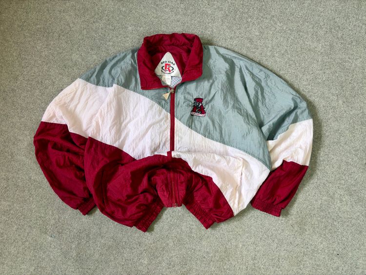 Red Oak Sportswear Color Block Windbreaker Jacket image 2