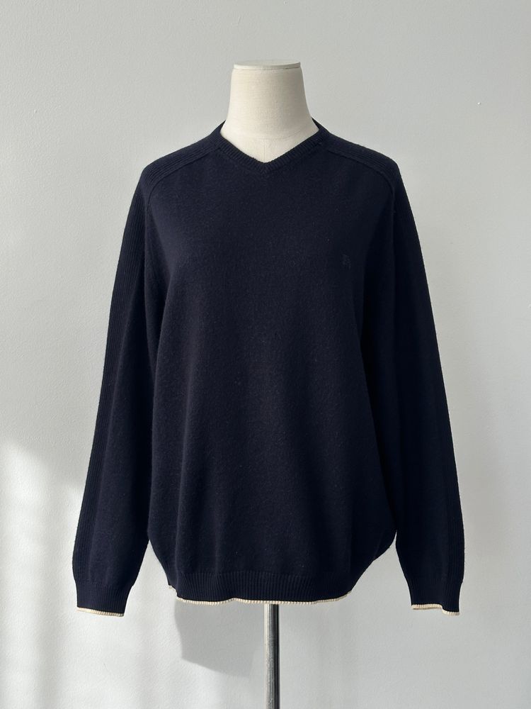 Burberry London 1990s Wool V Neck Knit Jumper - M imagen 7