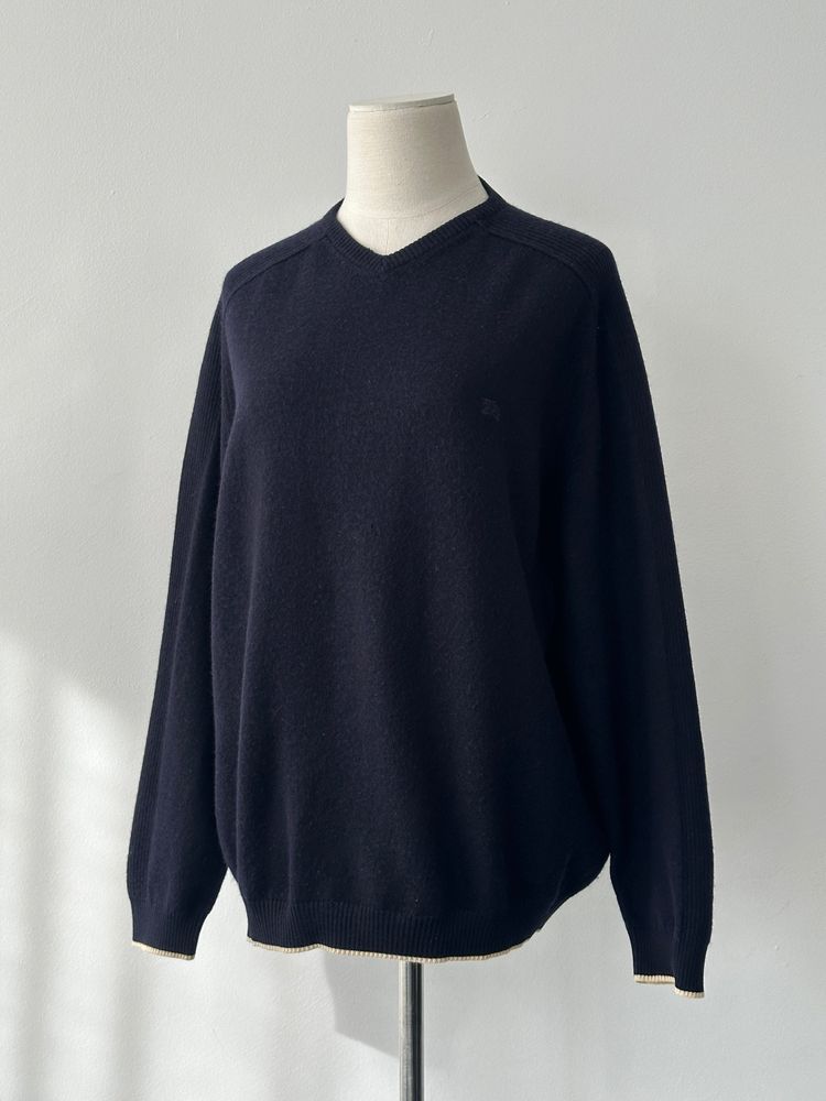 Burberry London 1990s Wool V Neck Knit Jumper - M image 1