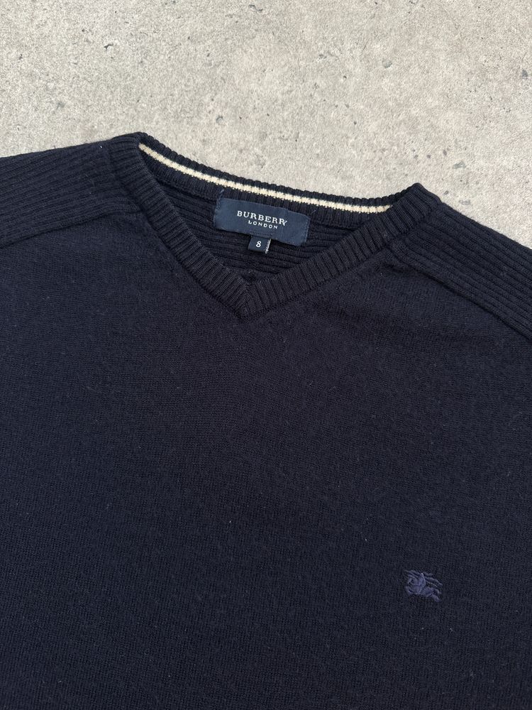 Burberry London 1990s Wool V Neck Knit Jumper - M imagen 4