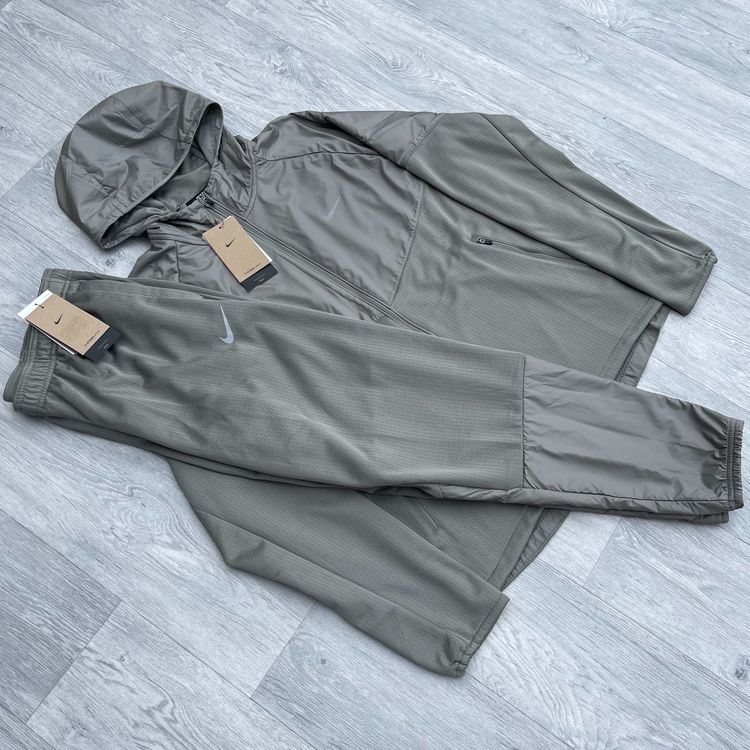 Nike Sphere Miler Therma Fit Tracksuit Zip Hoodie Joggers Pants Set - Grey