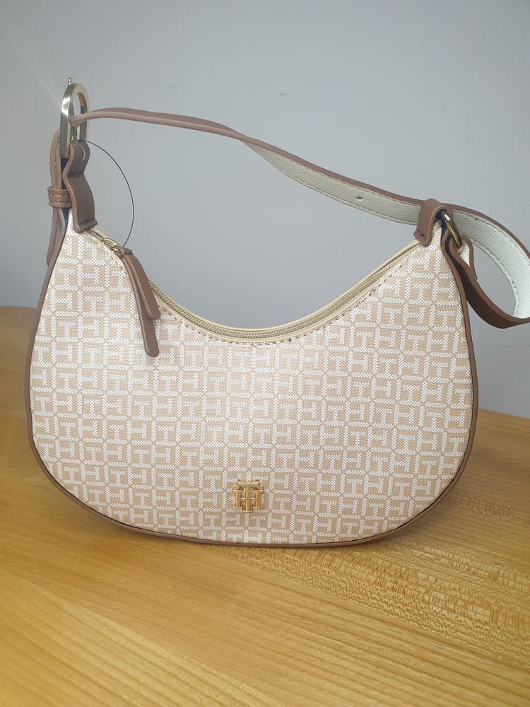 Beige Patterned Shoulder Bag