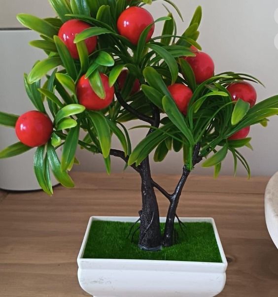 Artificial Potted Plant With Red Berries