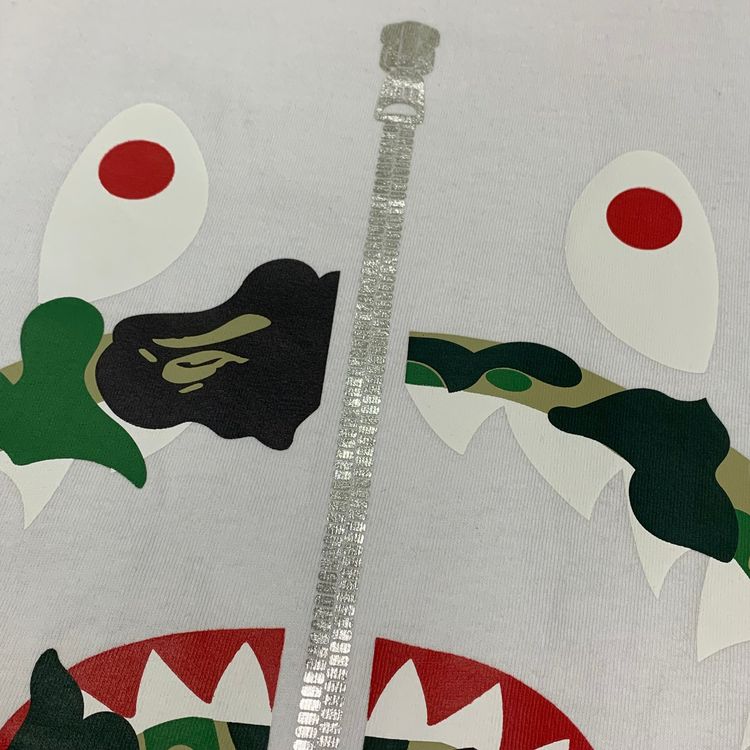 Bape XL Tee Shark ABC Camo Rebuild Shark White T-Shirt A Bathing Ape image 8