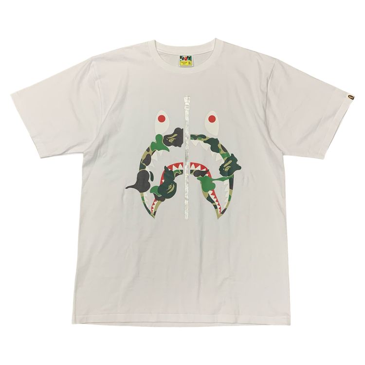 Bape XL Tee Shark ABC Camo Rebuild Shark White T-Shirt A Bathing Ape image 1