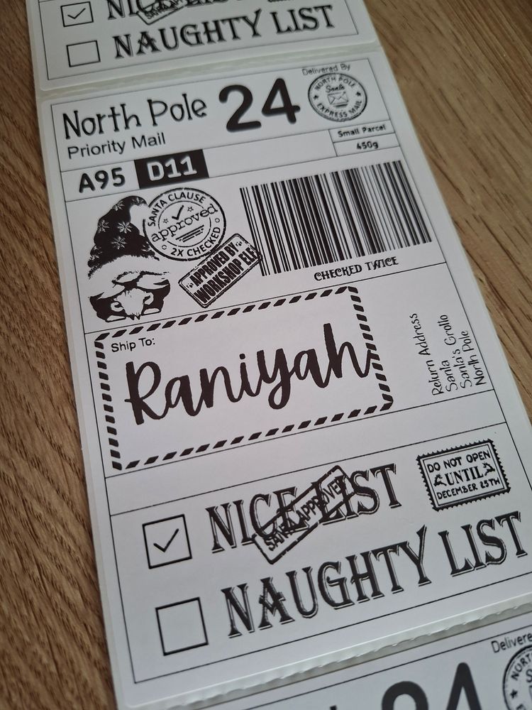 Christmas-themed gift tags Personalised 10 pack