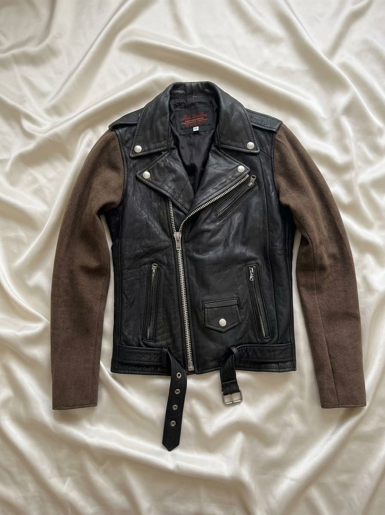 Other Black Leather Jacket With Brown Sleeves product image
