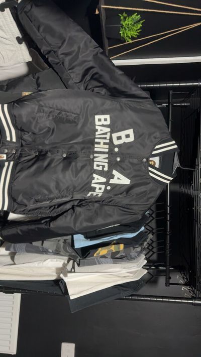 A Bathing Ape (BAPE)Black B.A. Varsity Jacket