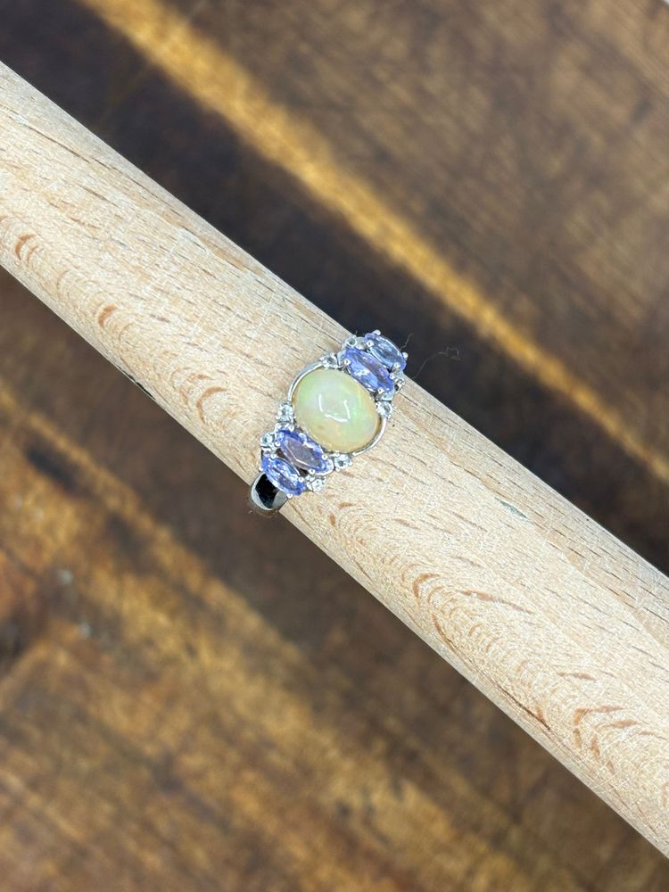 Welo Opal & Tanzanite Sterling Silver Ring