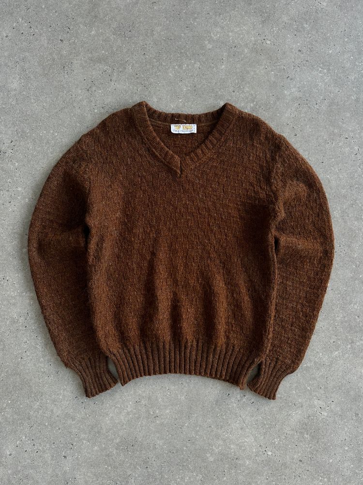 Italian Vintage Wool V Neck Knitted Jumper - M 2