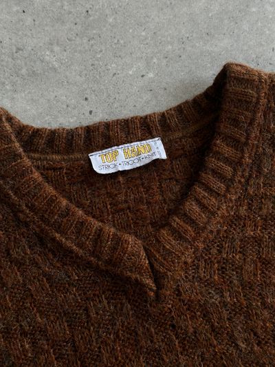 Italian Vintage Wool V Neck Knitted Jumper - M 4