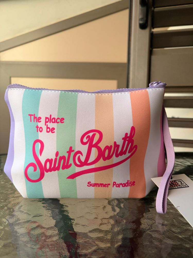 Saint Barth Striped Pouch Bag imagen 1