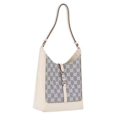 GUCCI GG Canvas Jackie Shoulder Bag Gray Silver 001 3876 Auth 210994V - Jerrillo