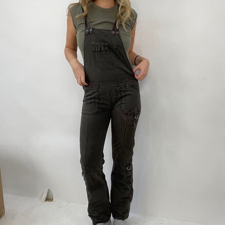COTTAGECORE DROP | small khaki cargo dungarees image 1
