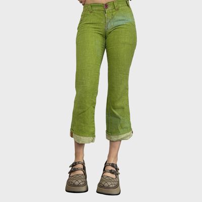 Miss Sixty Green Linen Capris - XS