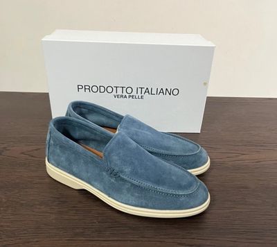 Mocassini in camoscio jeans 43 1