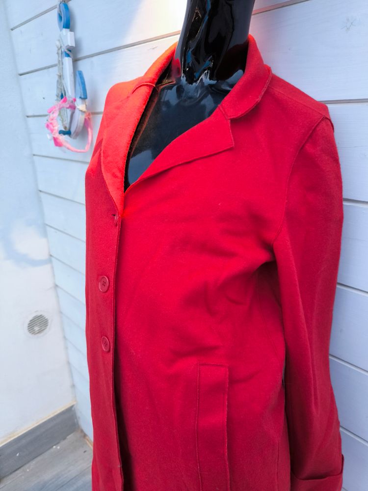 Intrend Red Wool Coat image 2