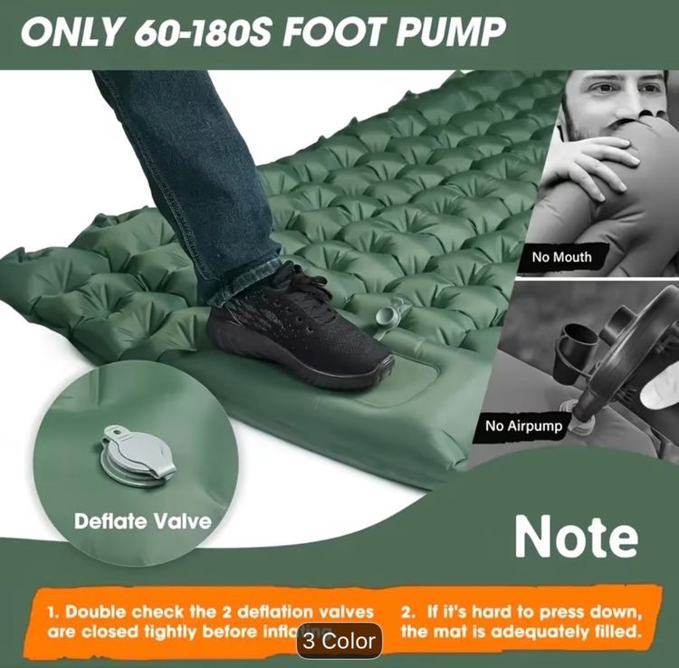 Inflatable Camping Sleeping Mat obraz 4