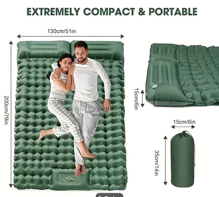 Inflatable Camping Sleeping Mat obraz 5