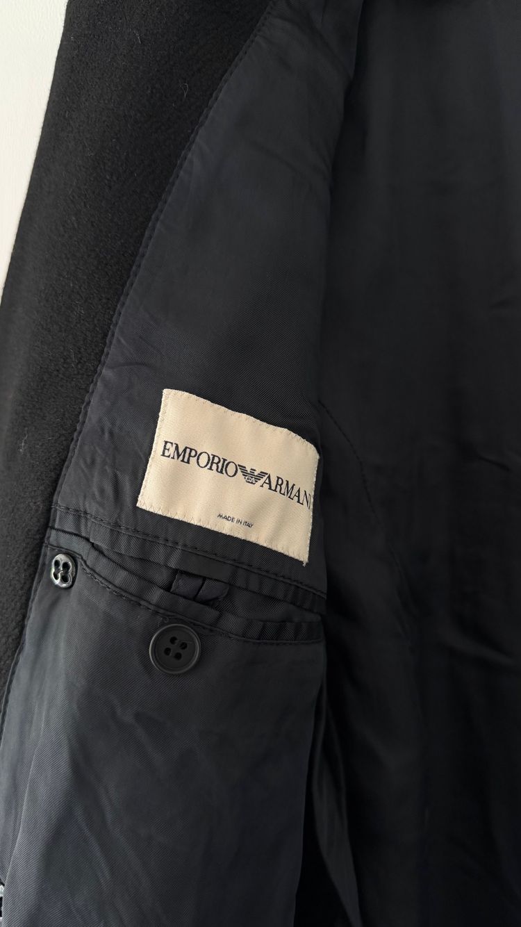 Immagine di Emporio Armani 1990s Double Breasted Peaked Lapel Wool Coat - Size S 2
