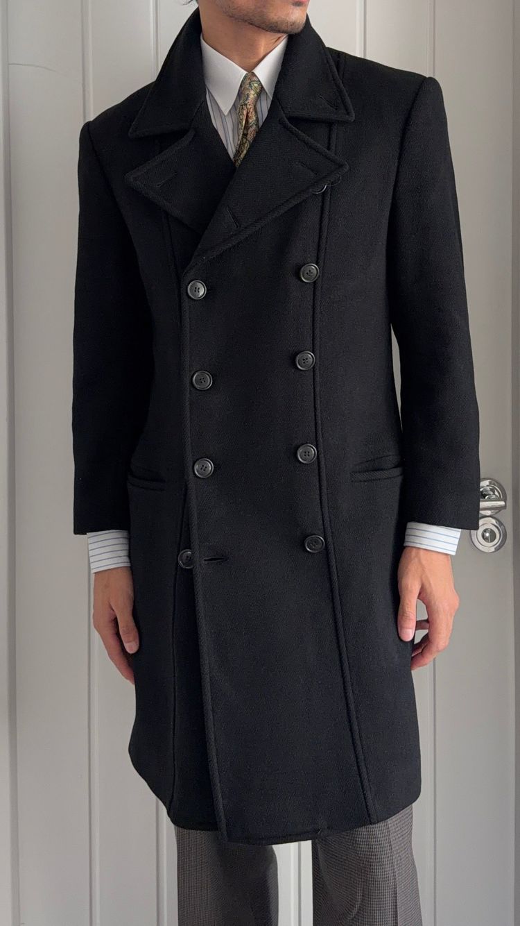 Immagine di Emporio Armani 1990s Double Breasted Peaked Lapel Wool Coat - Size S 5