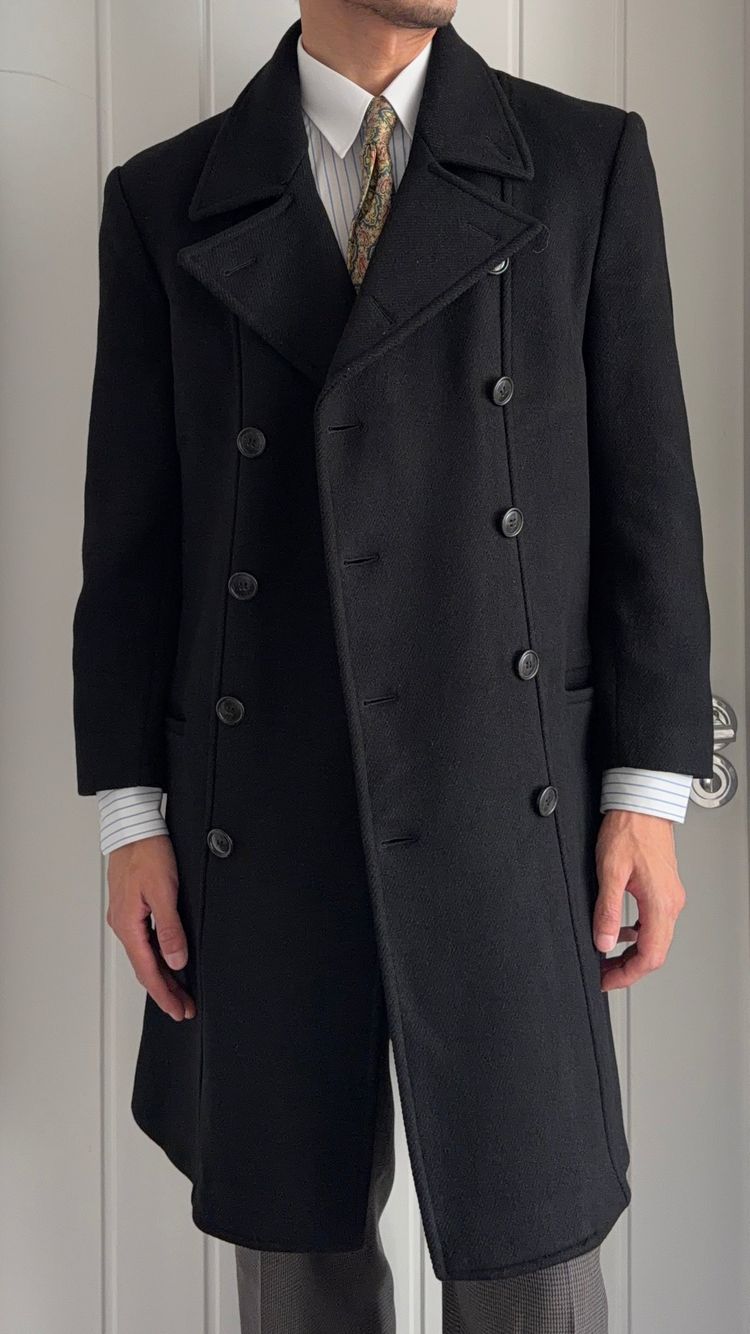 Immagine di Emporio Armani 1990s Double Breasted Peaked Lapel Wool Coat - Size S 7