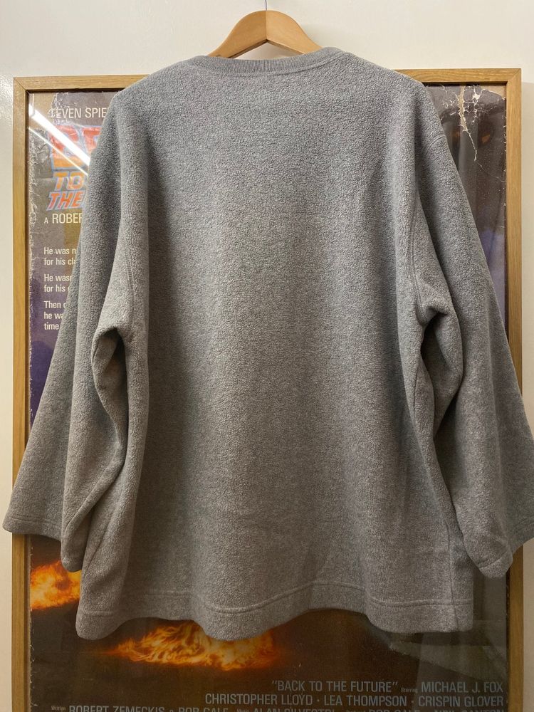 2000s Nautica Jeans Company Yellow Sleeve Striped Fleece Jumper imagen 4