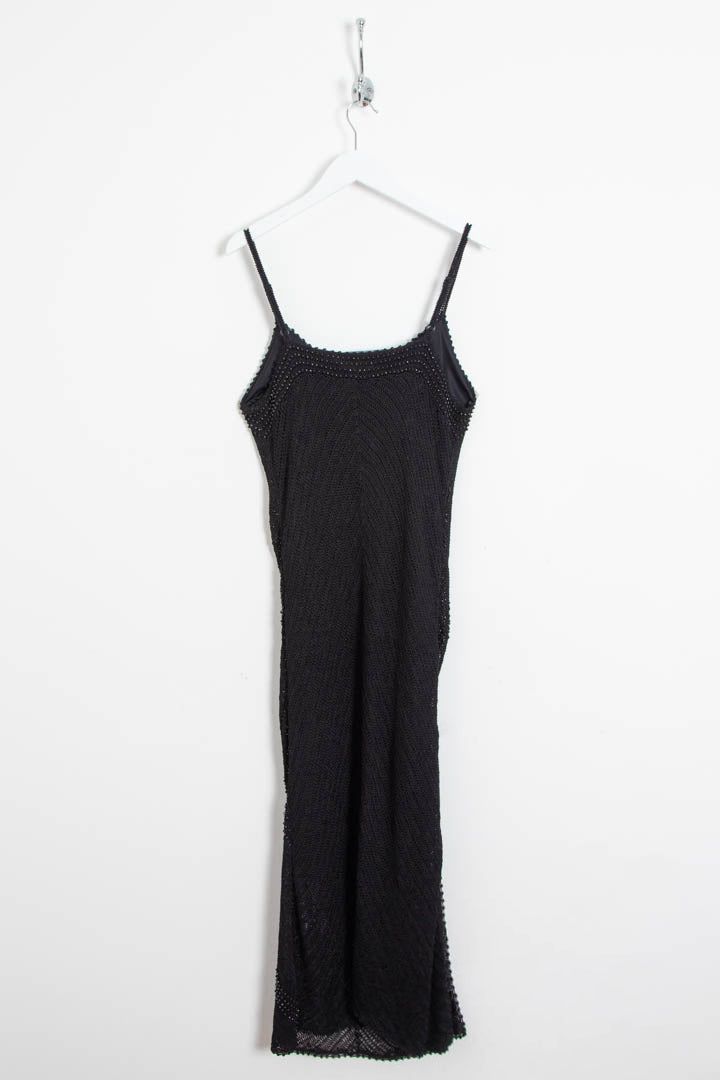 Women's Gucci Tom Ford Era Beaded Chevron Crochet-Knit Slip Maxi Dress (UK 10) imagen 2