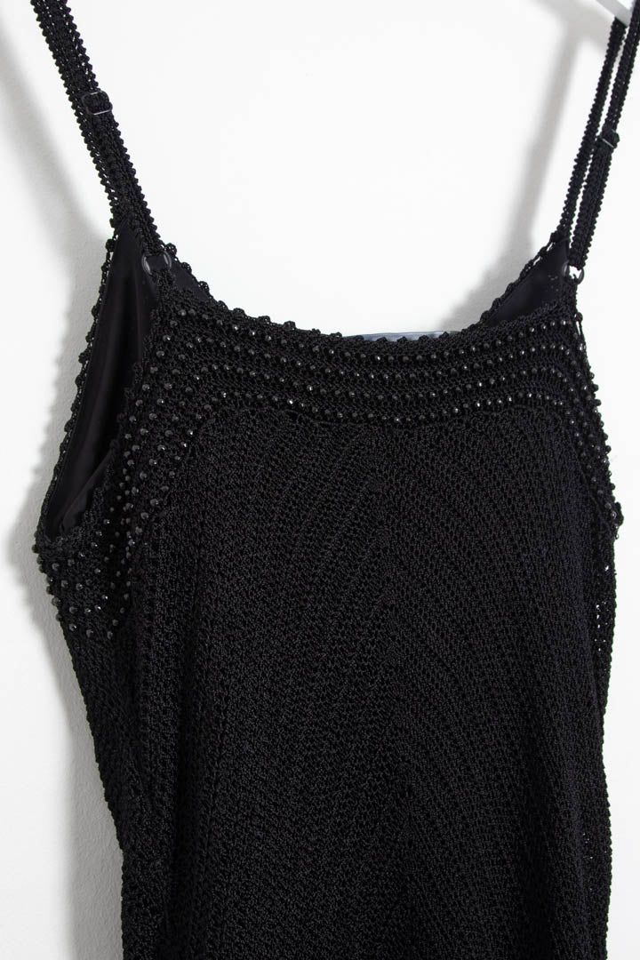 Women's Gucci Tom Ford Era Beaded Chevron Crochet-Knit Slip Maxi Dress (UK 10) imagen 7