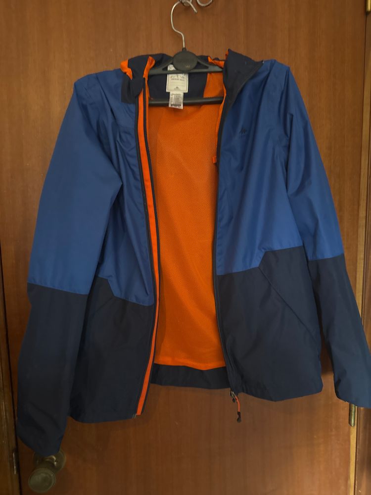 Blue And Black Jacket With Orange Lining