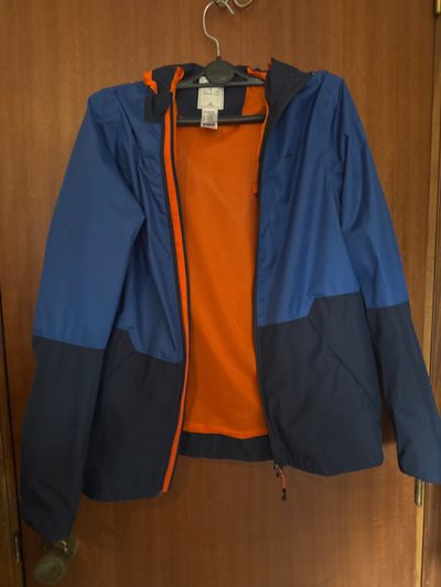 Blue And Black Jacket With Orange Lining