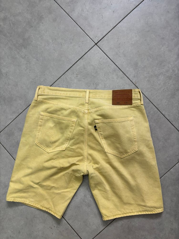 Levis Levi'S 501 w34 Yellow Denim Shorts product image