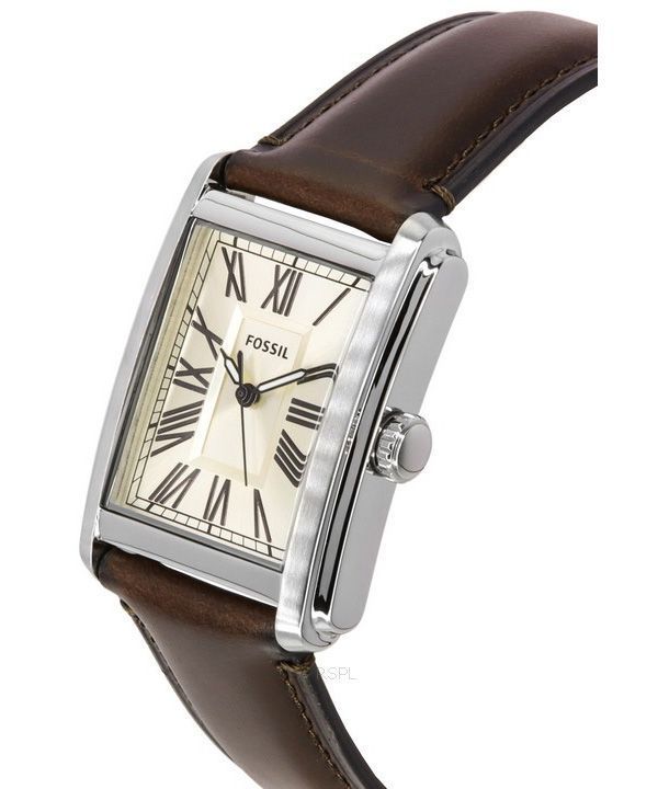 Fossil Carraway Leather Strap Cream Dial Quartz FS6012 Men's Watch image 4