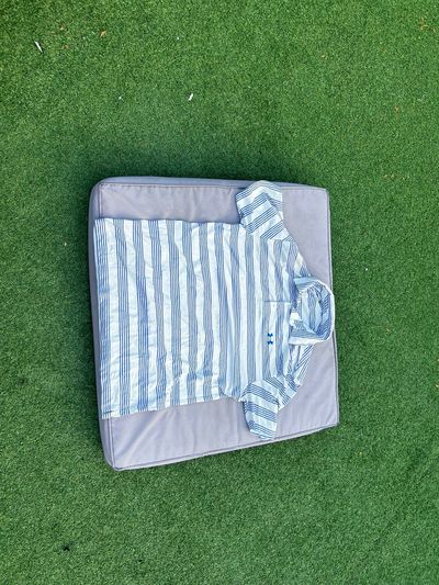 Under Armour Men's White & Blue Striped Polo Shirt Size XL