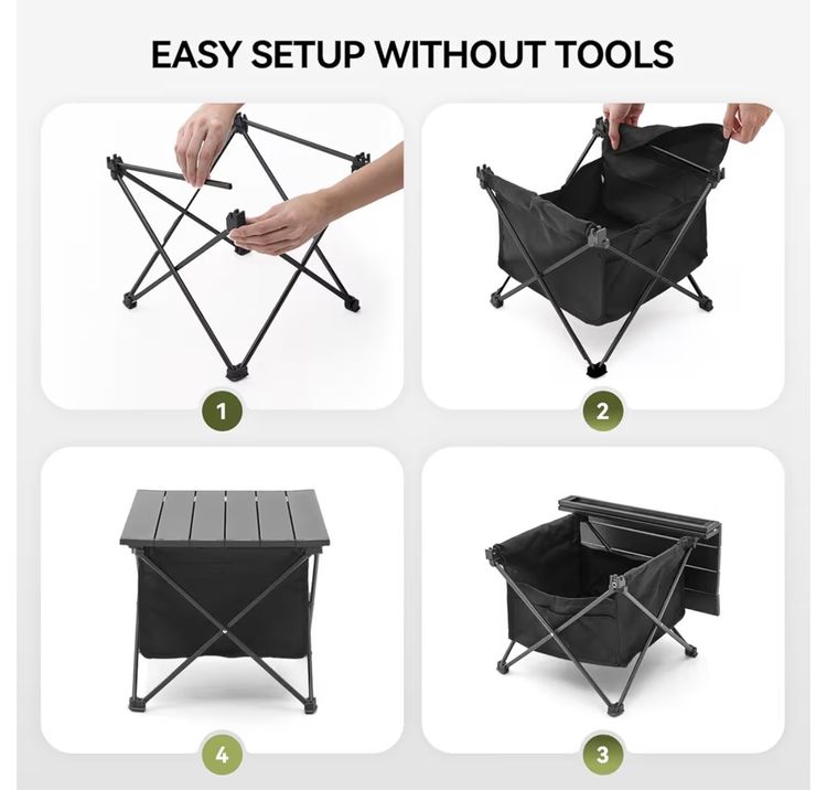 Warmiehomy Portable Camping Table With Storage Bag image 6