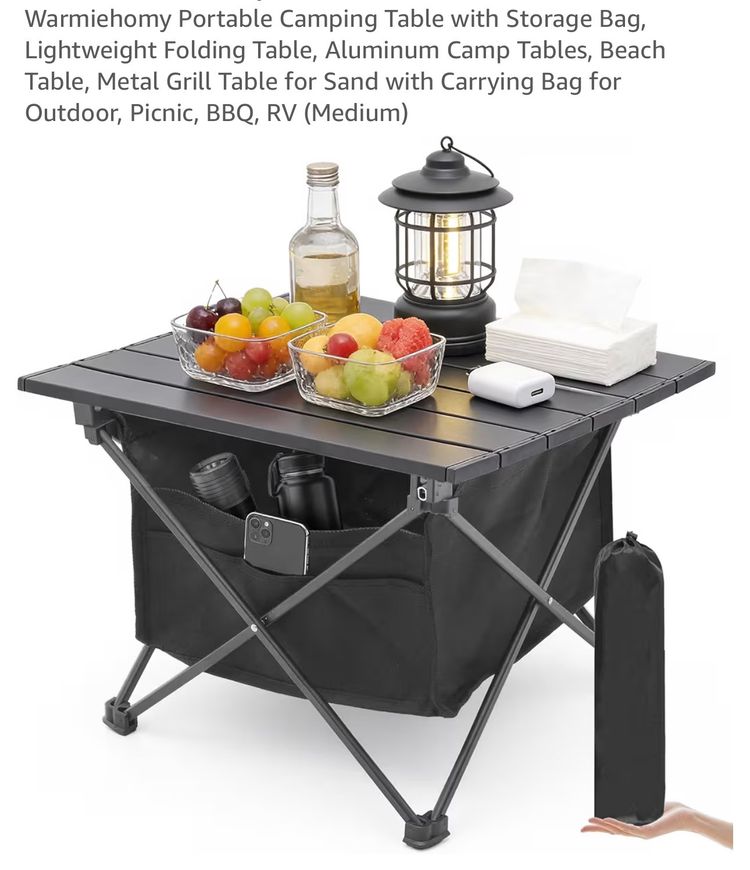 Warmiehomy Portable Camping Table With Storage Bag