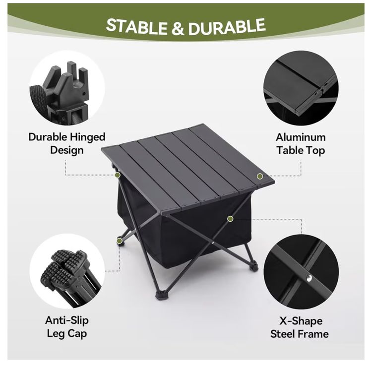 Warmiehomy Portable Camping Table With Storage Bag image 2