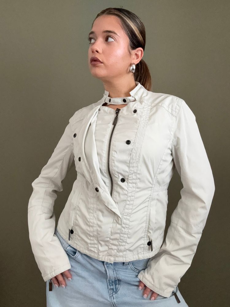 Firetrap Cream Biker Jacket (M) 10