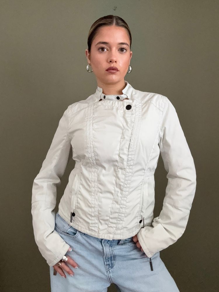 Firetrap Cream Biker Jacket (M) 4